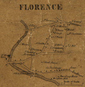 1845 Florence, Massachusetts Map